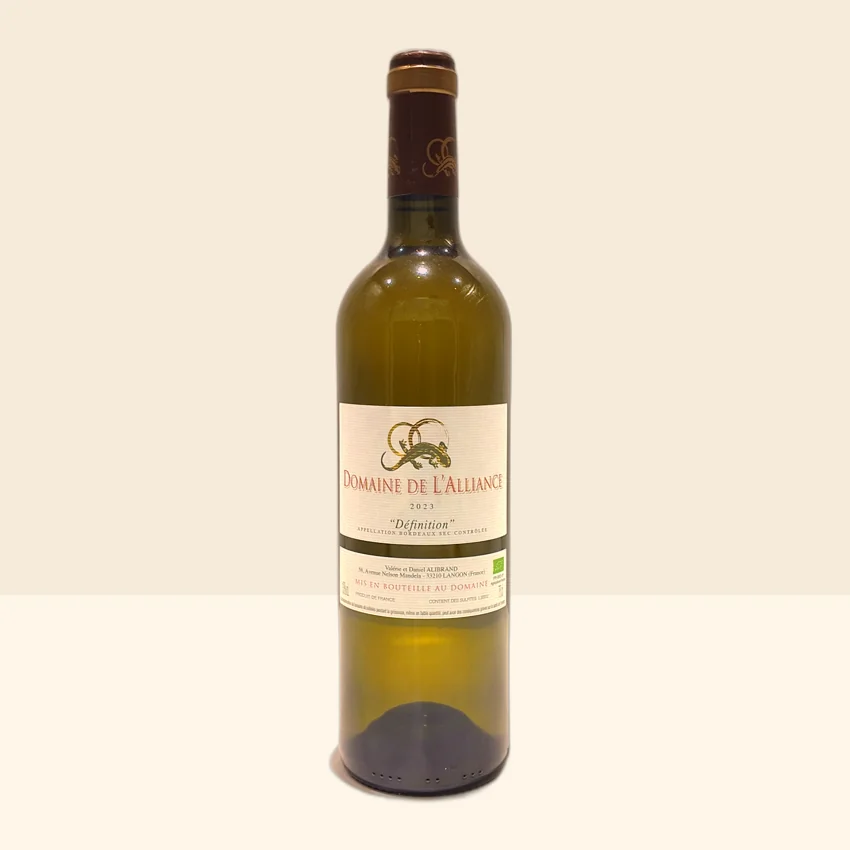 bouteille de Vin Bordeaux Blanc Sec Définition de Domaine de L'Alliance - 2023