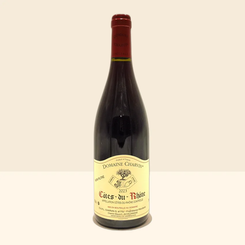bouteille de Vin Côtes du Rhône Rouge de Charvin - 2023