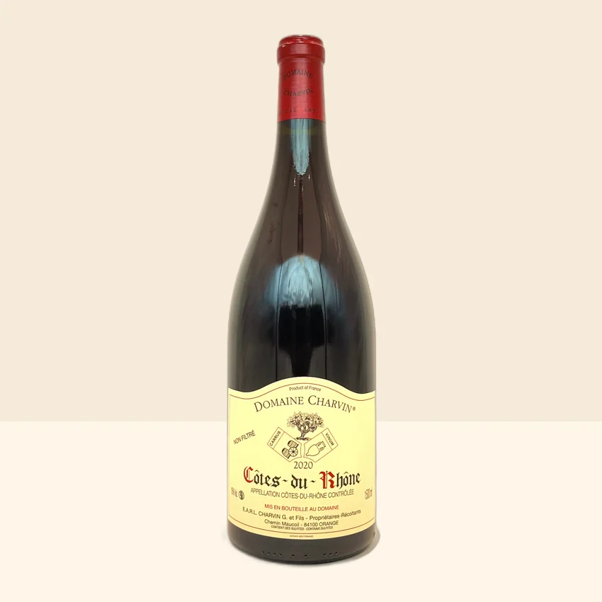 bouteille de Vin Côtes du Rhône Rouge de Charvin - 2020