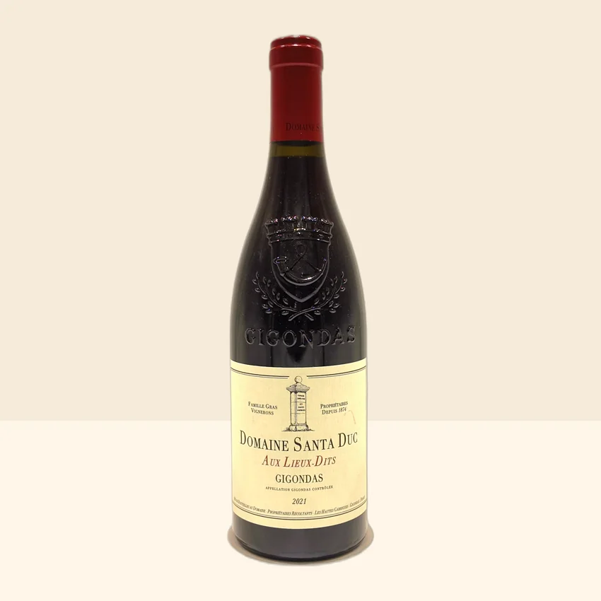 bouteille de Vin Gigondas Aux Lieux Dits de Santa Duc - 2021