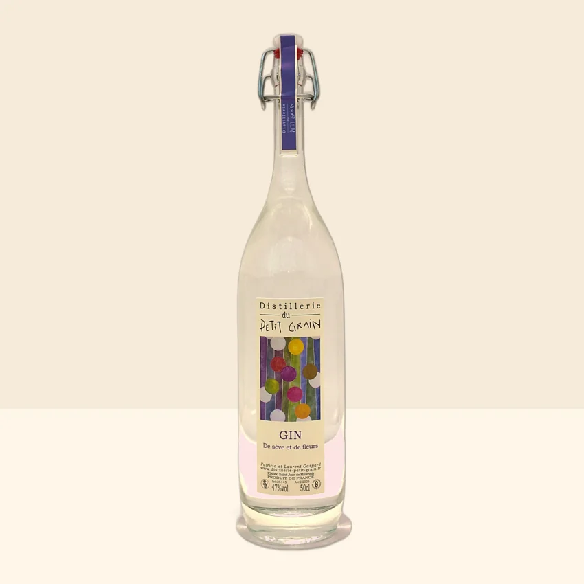 bouteille de Spiritueux Gin de sève et de fleurs de Distillerie du Petit Grain -